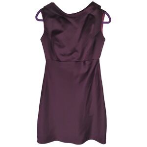 After Dark Womens Juniors S/M Purple Short Prom Bridesmaids Dress Open Back